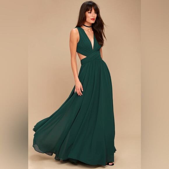 Lulus Dresses & Skirts - Copied - Lulus Vivid Imagination Forest Green Cutout Maxi Dress
